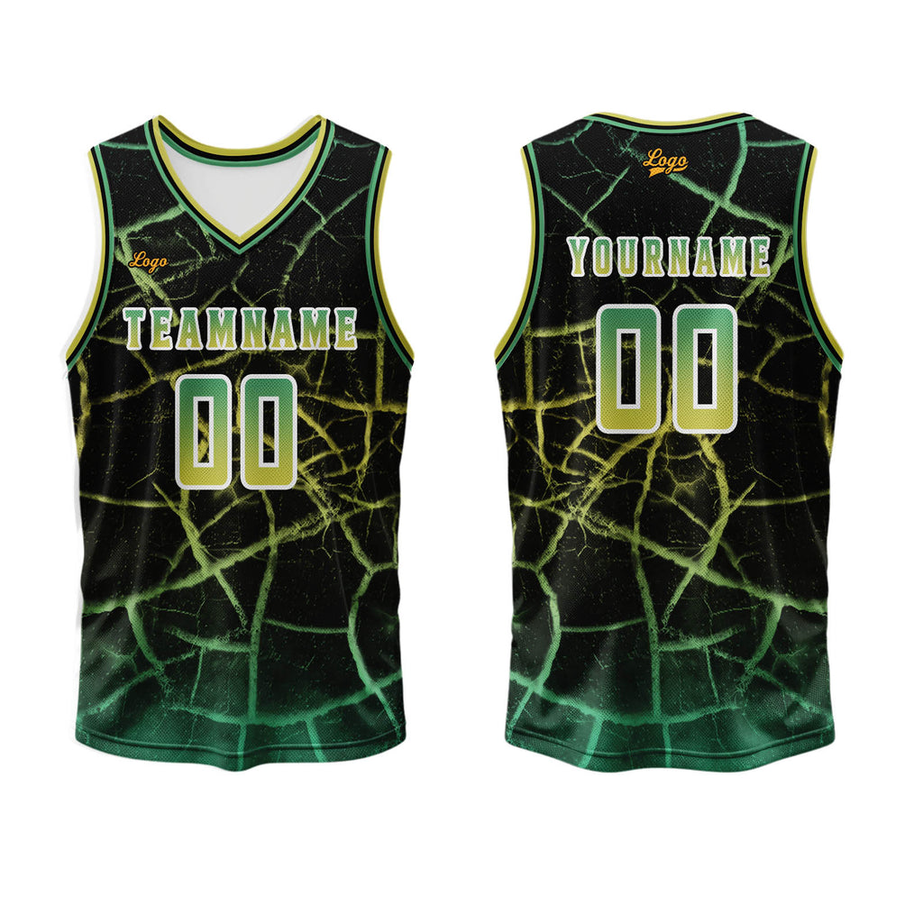 Custom Green Basketball Jersey Uniform Suit Printed Your Logo Name Number enthsush