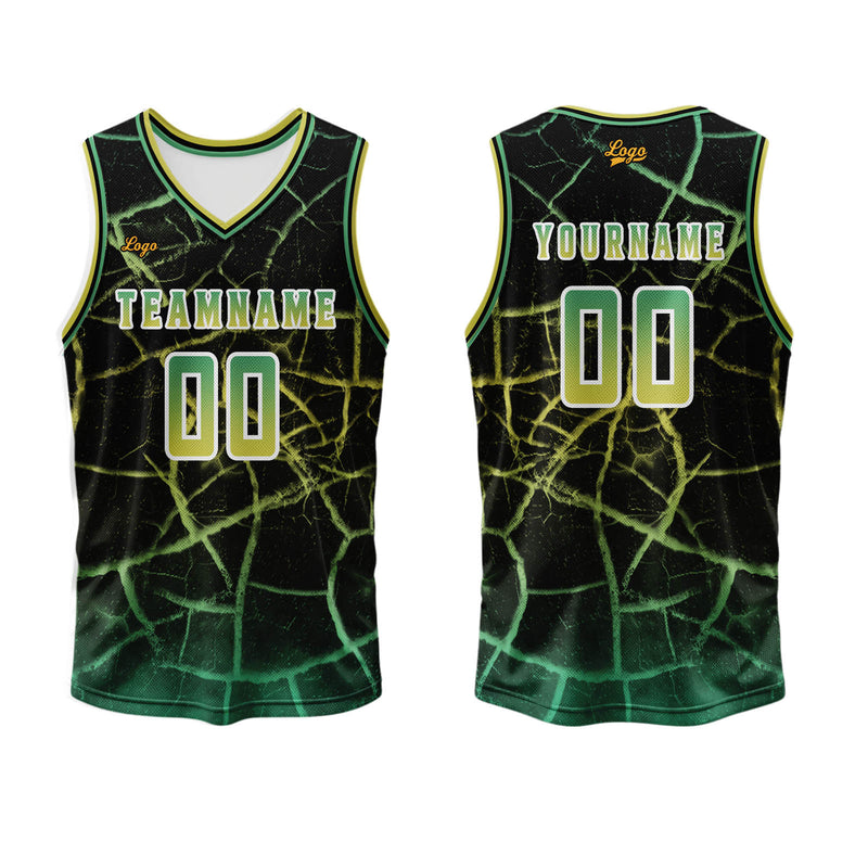 Custom Green Basketball Jersey Uniform Suit Printed Your Logo Name Number