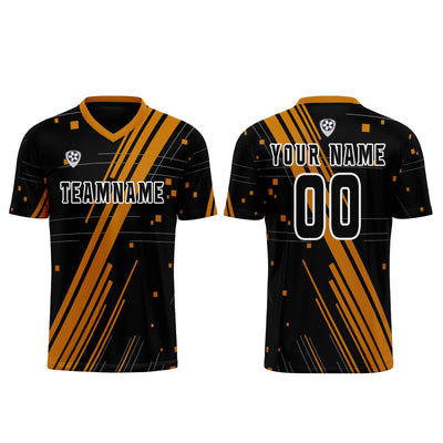 Custom Black Orange Jerseys for Men Women Personalized Soccer Uniforms for Adult and Kid enthsush