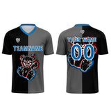 Custom Black Blue Jerseys for Men Women Personalized Soccer Uniforms for Adult and Kid
