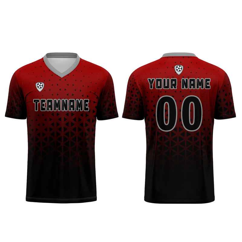 Custom Red Gray Jerseys for Men Women Personalized Soccer Uniforms for Adult and Kid