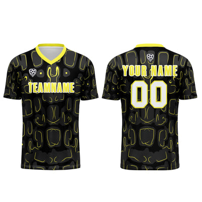 Custom Black Yellow Jerseys for Men Women Personalized Soccer Uniforms for Adult and Kid enthsush