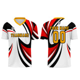 Custom White Red Jerseys for Men Women Personalized Soccer Uniforms for Adult and Kid