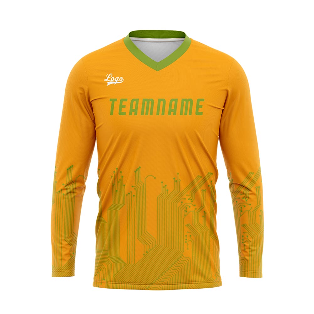 Custom Orange Green Basketball Soccer Football Shooting Long T-Shirt for Adults and Kids enthsush
