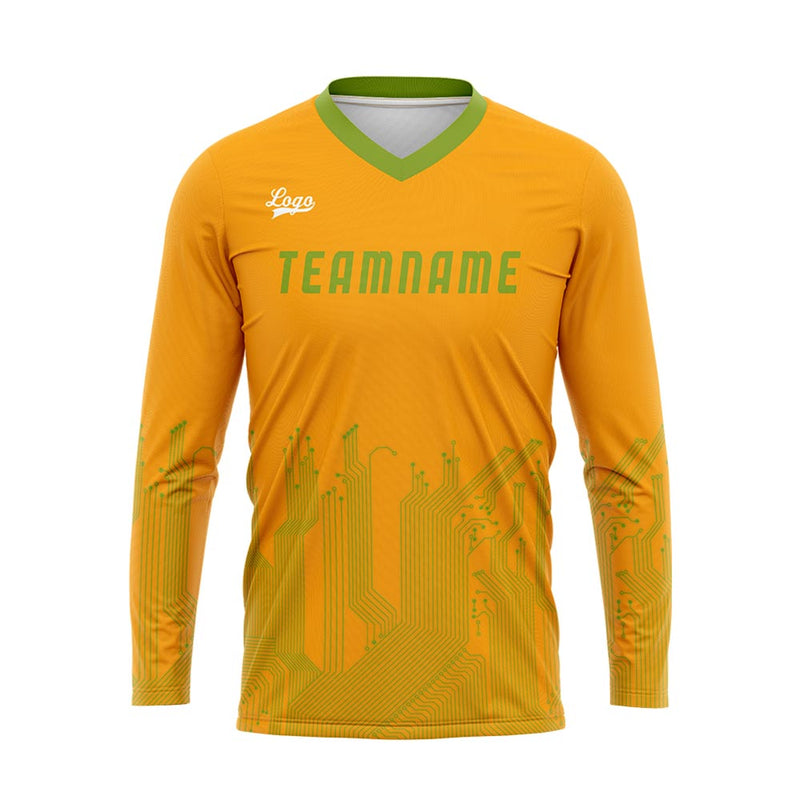 Custom Orange Green Basketball Soccer Football Shooting Long T-Shirt for Adults and Kids