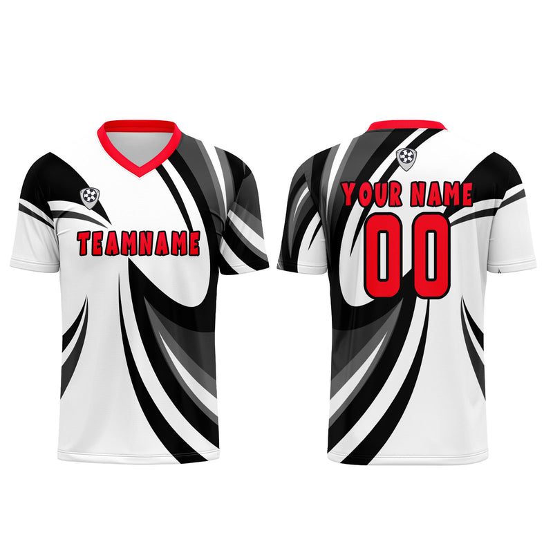 Custom White Black Jerseys for Men Women Personalized Soccer Uniforms for Adult and Kid