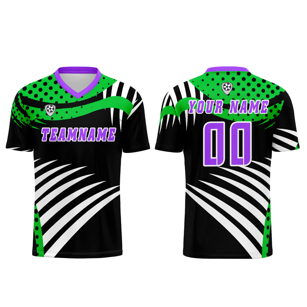 Custom Green Purple Jerseys for Men Women Personalized Soccer Uniforms for Adult and Kid enthsush