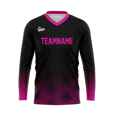 Custom Pink Black Basketball Soccer Football Shooting Long T-Shirt for Adults and Kids enthsush