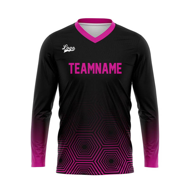 Custom Pink Black Basketball Soccer Football Shooting Long T-Shirt for Adults and Kids