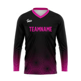 Custom Pink Black Basketball Soccer Football Shooting Long T-Shirt for Adults and Kids
