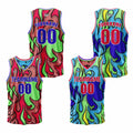 Custom Blue Red Reversible Basketball Suit for Adults and Kids Personalized Jersey enthsush