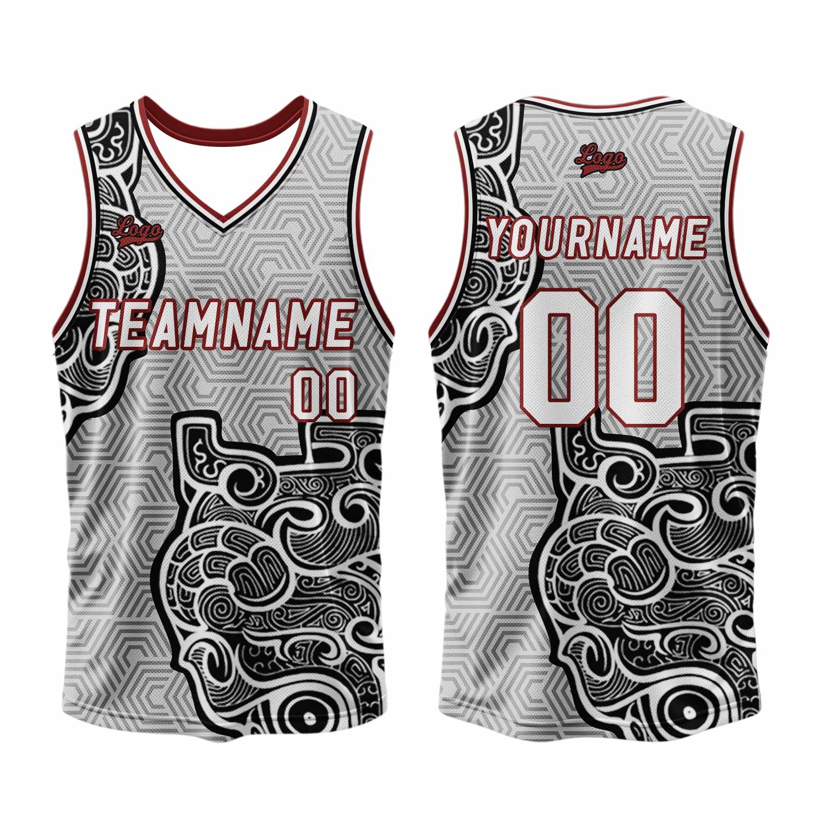 Custom Gray Black Basketball Jersey Uniform Suit Printed Your Logo Name Number enthsush