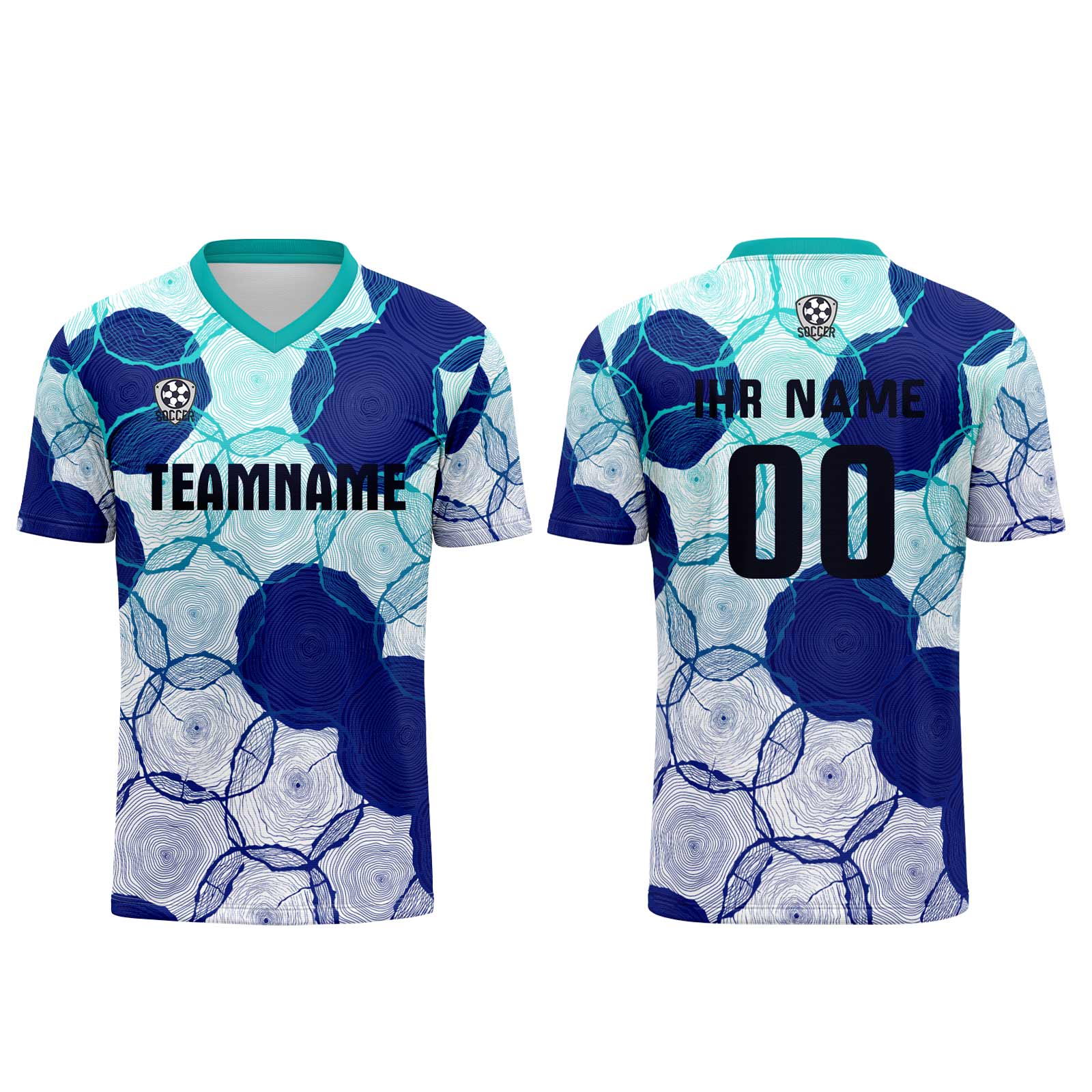 Custom Cyan Blue Jerseys for Men Women Personalized Soccer Uniforms for Adult and Kid enthsush