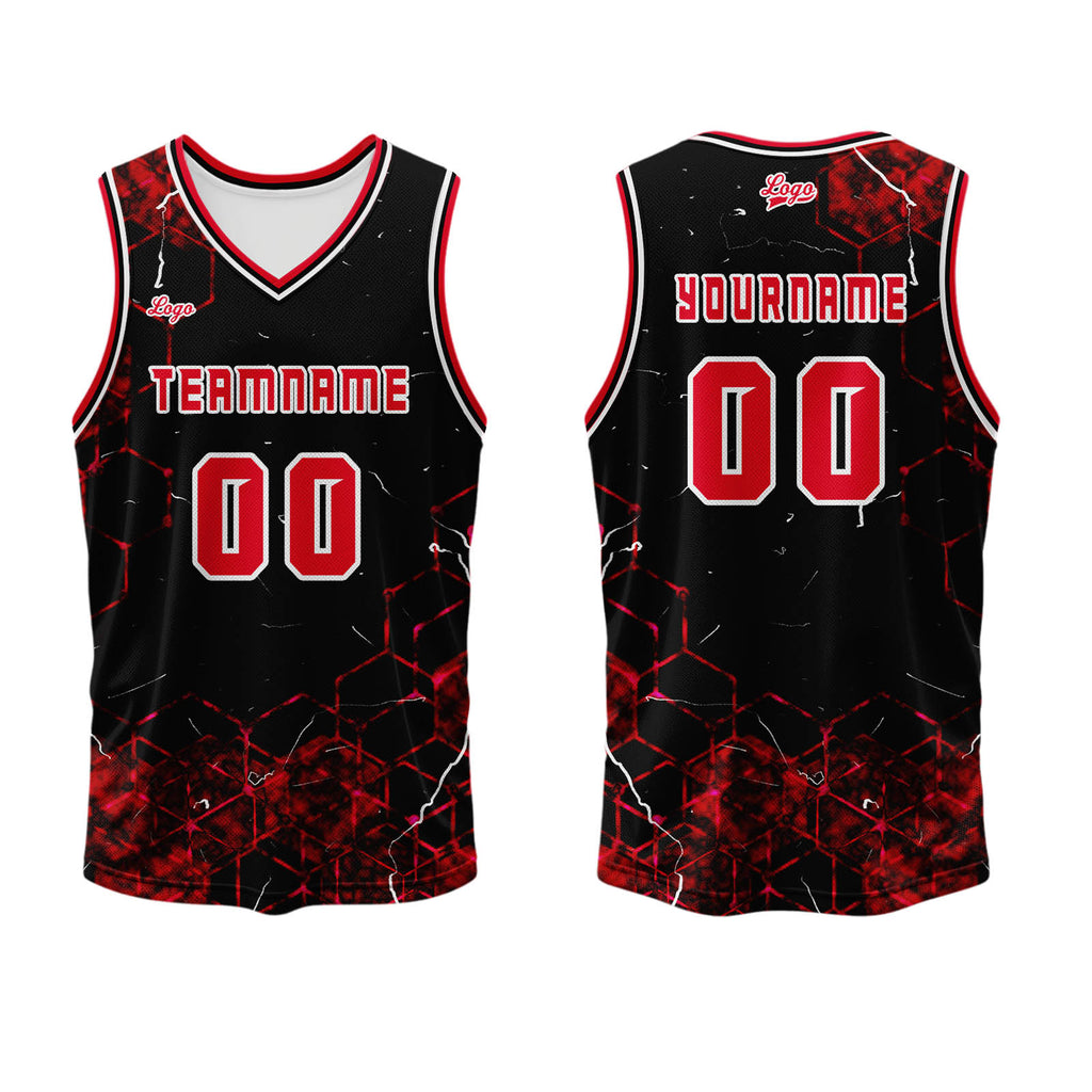 Custom Red Basketball Jersey Uniform Suit Printed Your Logo Name Number enthsush