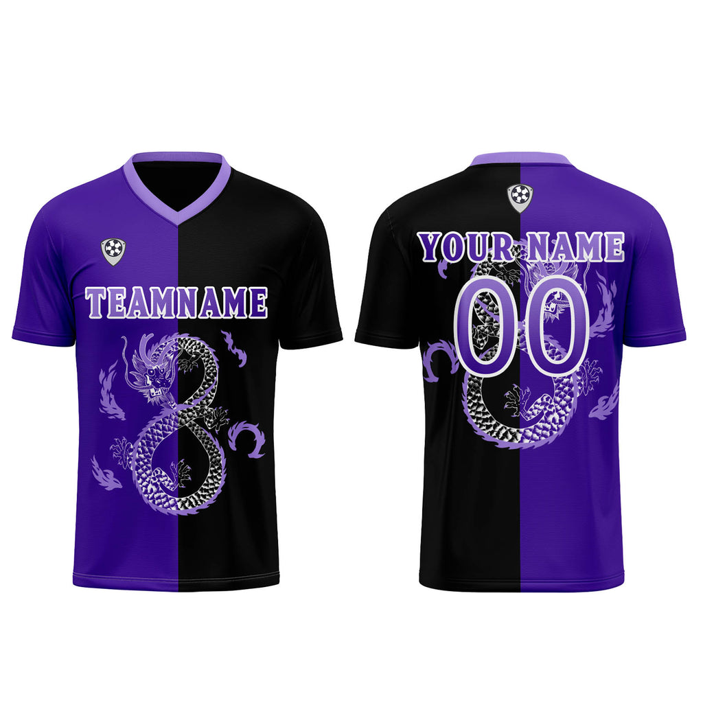 Custom Purple Black Soccer Jerseys for Men Women Personalized Soccer Uniforms for Adult and Kid enthsush