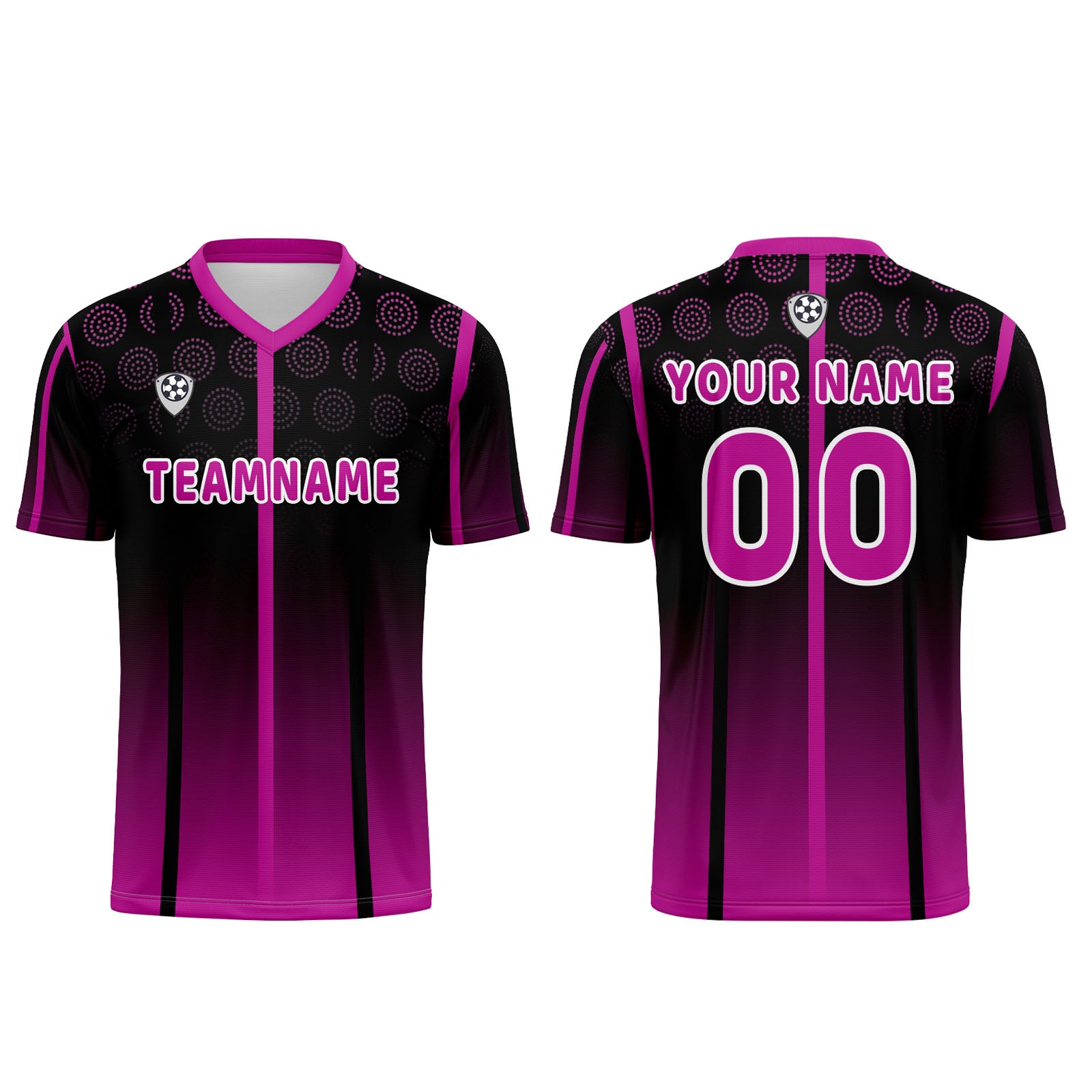 Custom Black Rose Purple Jerseys for Men Women Personalized Soccer Uniforms for Adult and Kid enthsush