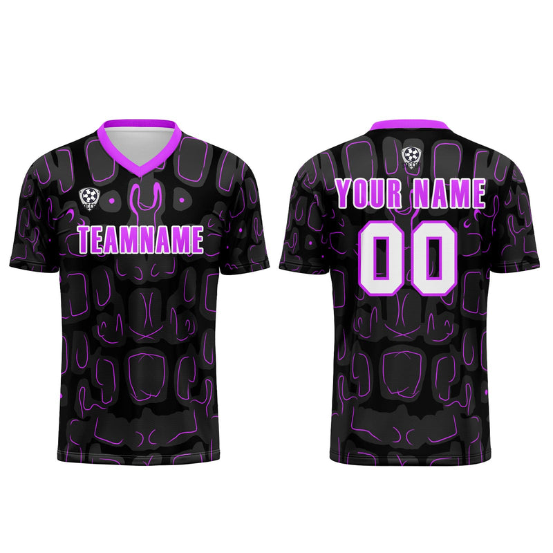 Custom Black Purple Jerseys for Men Women Personalized Soccer Uniforms for Adult and Kid