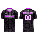 Custom Black Purple Jerseys for Men Women Personalized Soccer Uniforms for Adult and Kid