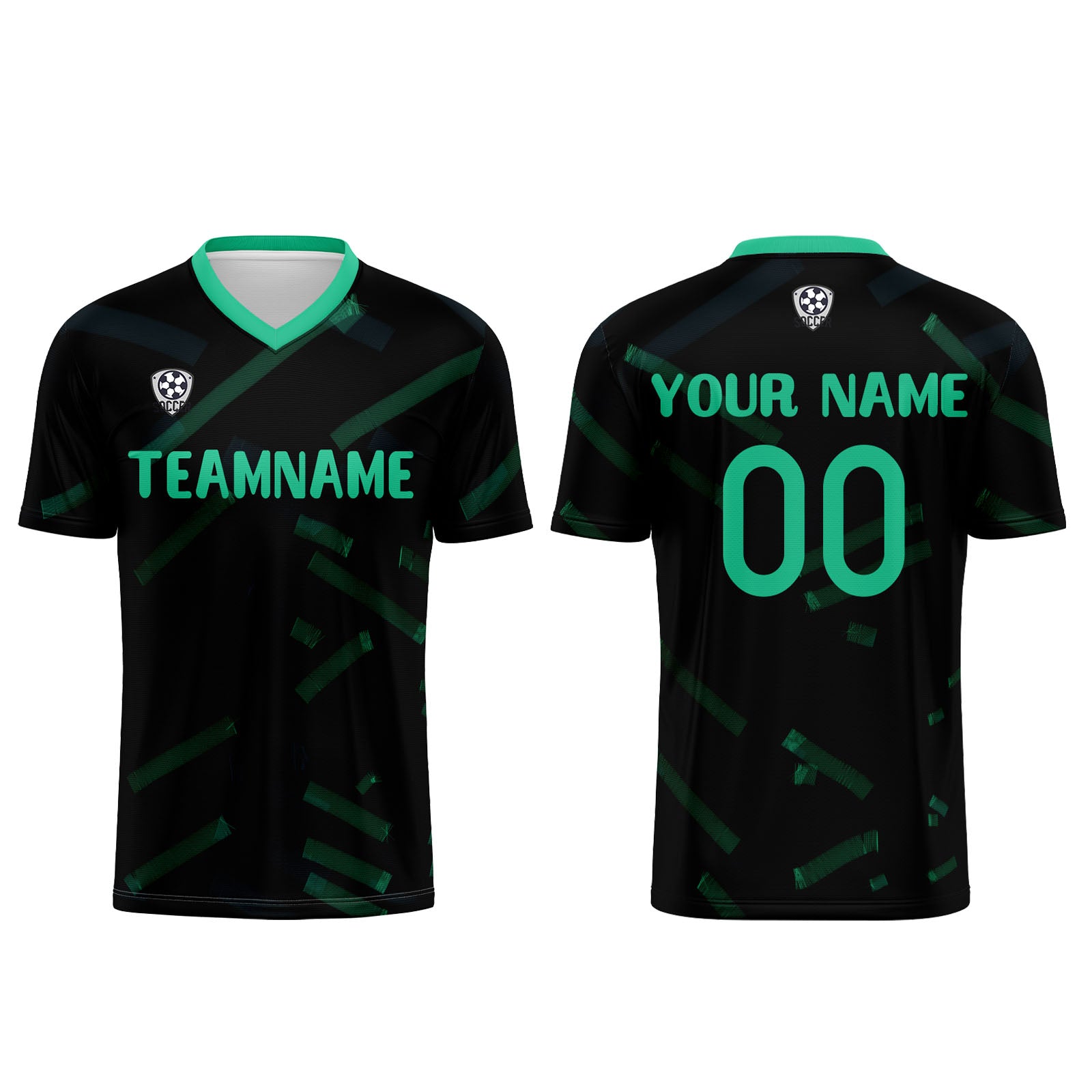 Custom Black Grass Green Jerseys for Men Women Personalized Soccer Uniforms for Adult and Kid enthsush