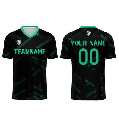 Custom Black Grass Green Jerseys for Men Women Personalized Soccer Uniforms for Adult and Kid enthsush