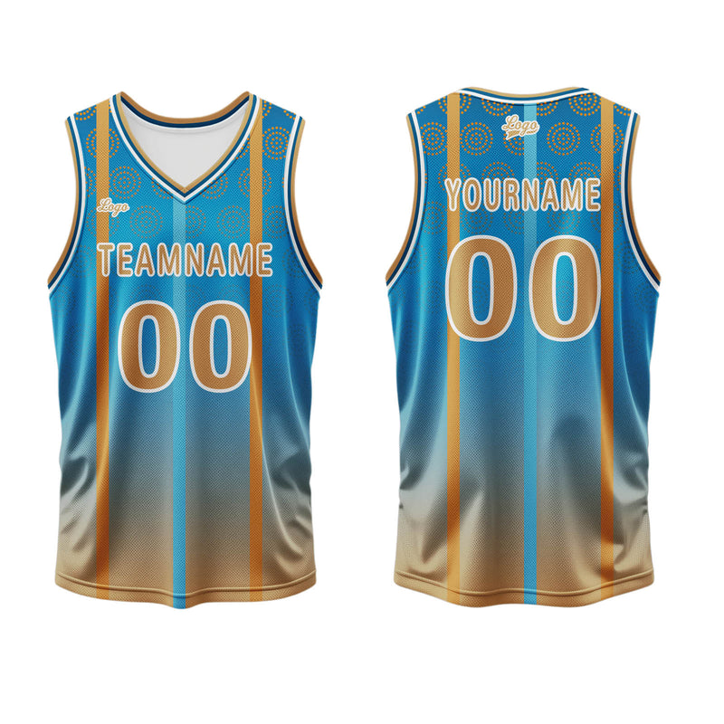 Custom Blue Brown Basketball Jersey Uniform Suit Printed Your Logo Name Number