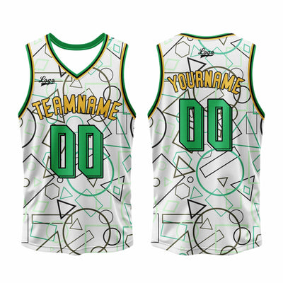 Custom White Green Basketball Jersey Uniform Suit Printed Your Logo Name Number enthsush
