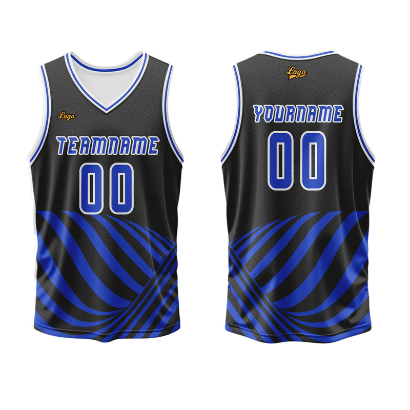 Custom Blue Basketball Jersey Uniform Suit Printed Your Logo Name Number