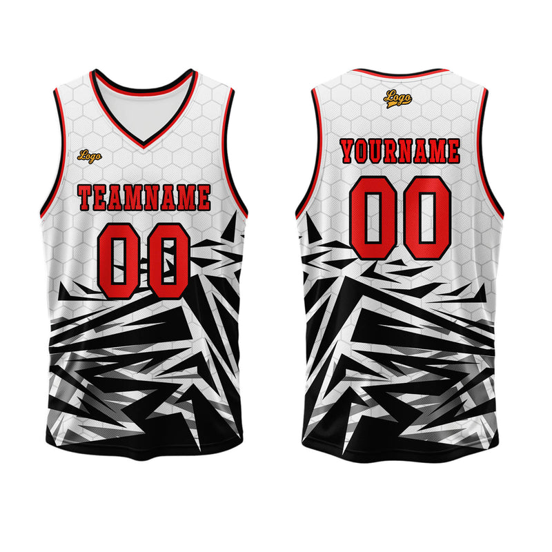 Custom Red Black Basketball Jersey Uniform Suit Printed Your Logo Name Number