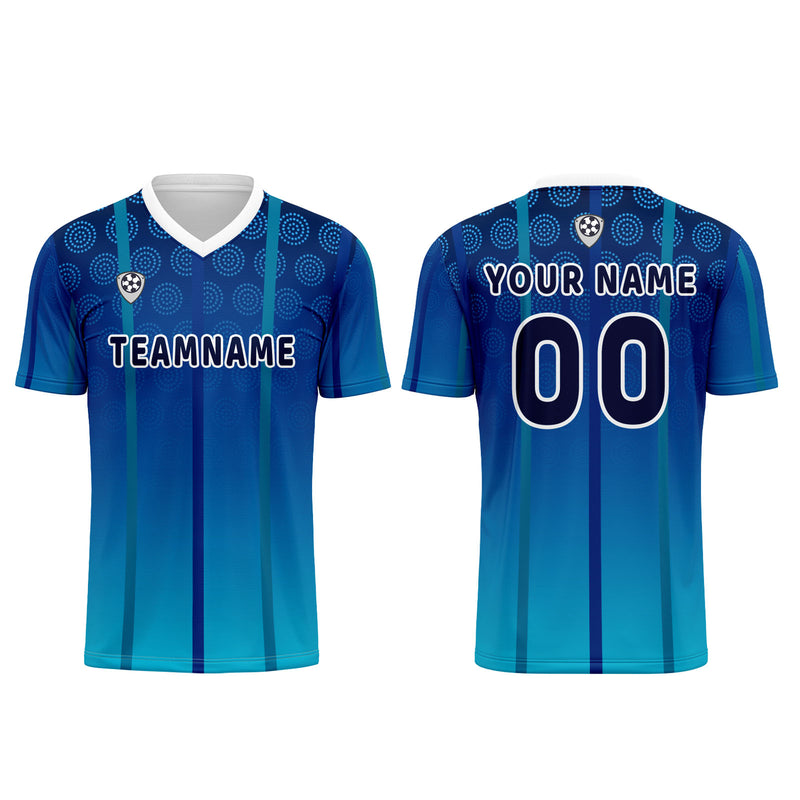Custom Blue Jerseys for Men Women Personalized Soccer Uniforms for Adult and Kid