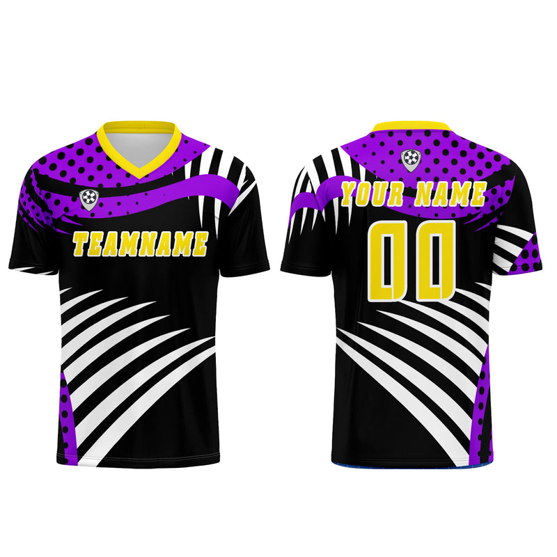 Custom Yellow Purple Jerseys for Men Women Personalized Soccer Uniforms for Adult and Kid