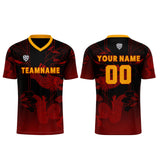 Custom Red Orange Jerseys for Men Women Personalized Soccer Uniforms for Adult and Kid