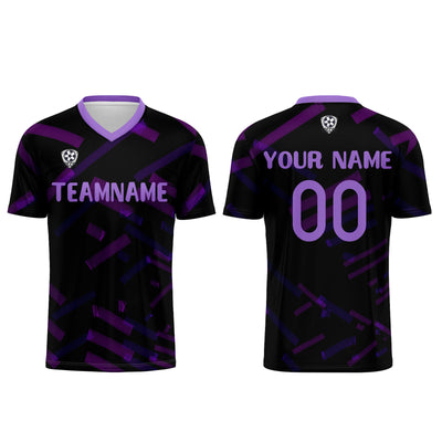 Custom Black Purple Jerseys for Men Women Personalized Soccer Uniforms for Adult and Kid enthsush