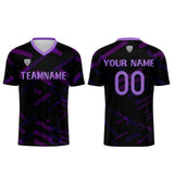 Custom Black Purple Jerseys for Men Women Personalized Soccer Uniforms for Adult and Kid