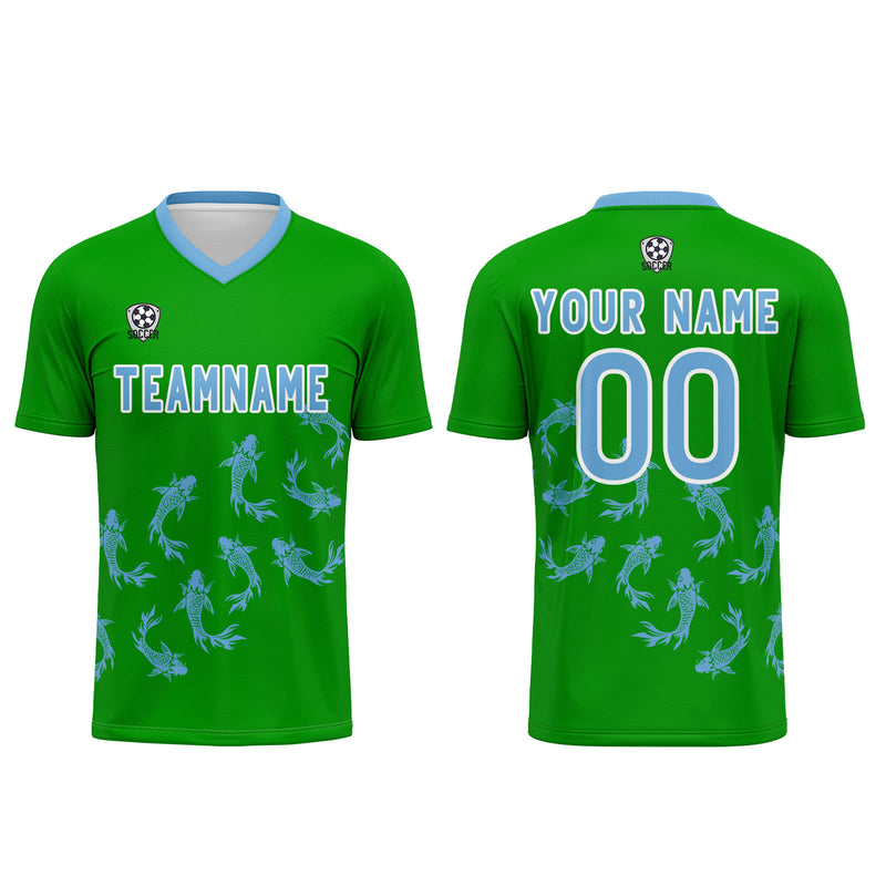 Custom Grass Green Jerseys for Men Women Personalized Soccer Uniforms for Adult and Kid
