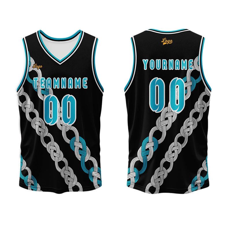 Custom Black Blue Basketball Jersey Uniform Suit Printed Your Logo Name Number