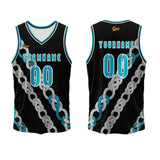 Custom Black Blue Basketball Jersey Uniform Suit Printed Your Logo Name Number