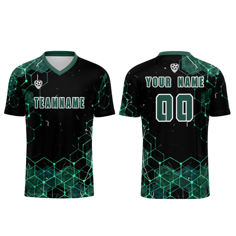 Custom Dark Green Jerseys for Men Women Personalized Soccer Uniforms for Adult and Kid