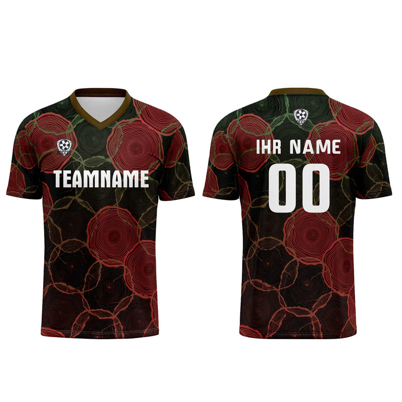 Custom Black Red Jerseys for Men Women Personalized Soccer Uniforms for Adult and Kid