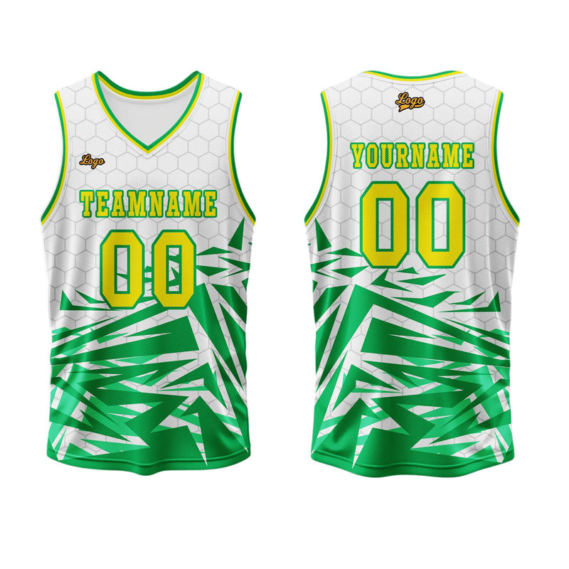 Custom Green Yellow Basketball Jersey Uniform Suit Printed Your Logo Name Number