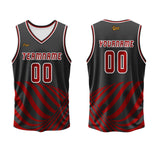 Custom Red Basketball Jersey Uniform Suit Printed Your Logo Name Number