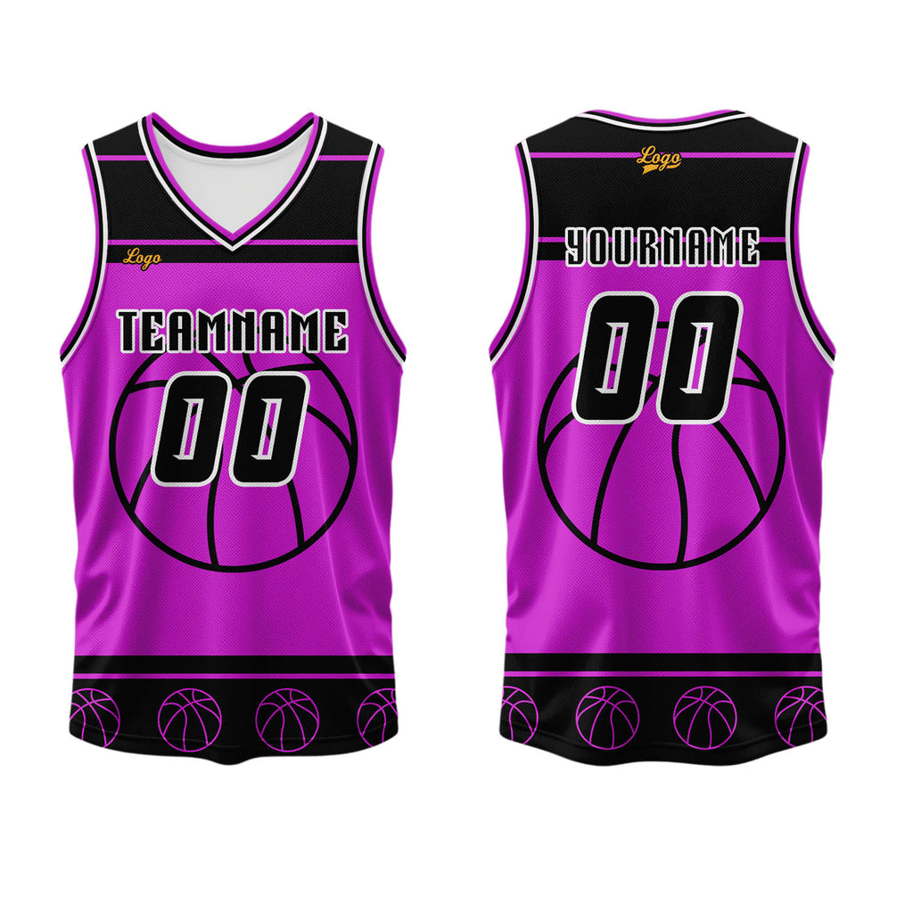 Custom White Purple Basketball Jersey Uniform Suit Printed Your Logo Name Number enthsush