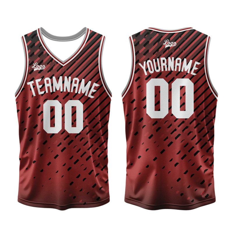 Custom Red Basketball Jersey Uniform Suit Printed Your Logo Name Number