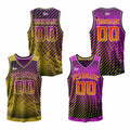 Custom Gold Pink Reversible Basketball Suit for Adults and Kids Personalized Jersey enthsush