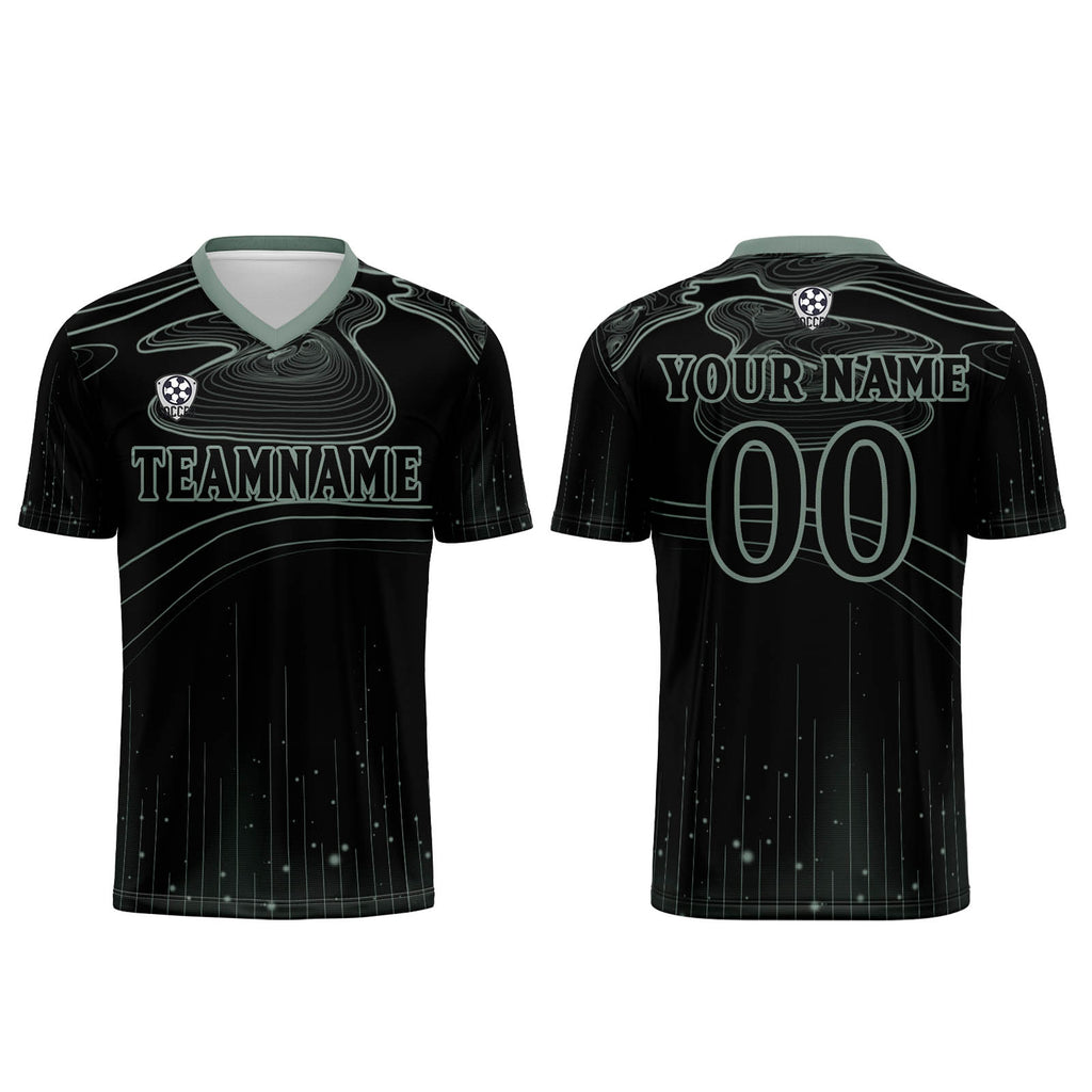 Custom Black Light Green Soccer Jerseys for Men Women Personalized Soccer Uniforms for Adult and Kid enthsush