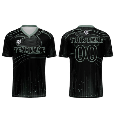 Custom Black Light Green Soccer Jerseys for Men Women Personalized Soccer Uniforms for Adult and Kid enthsush