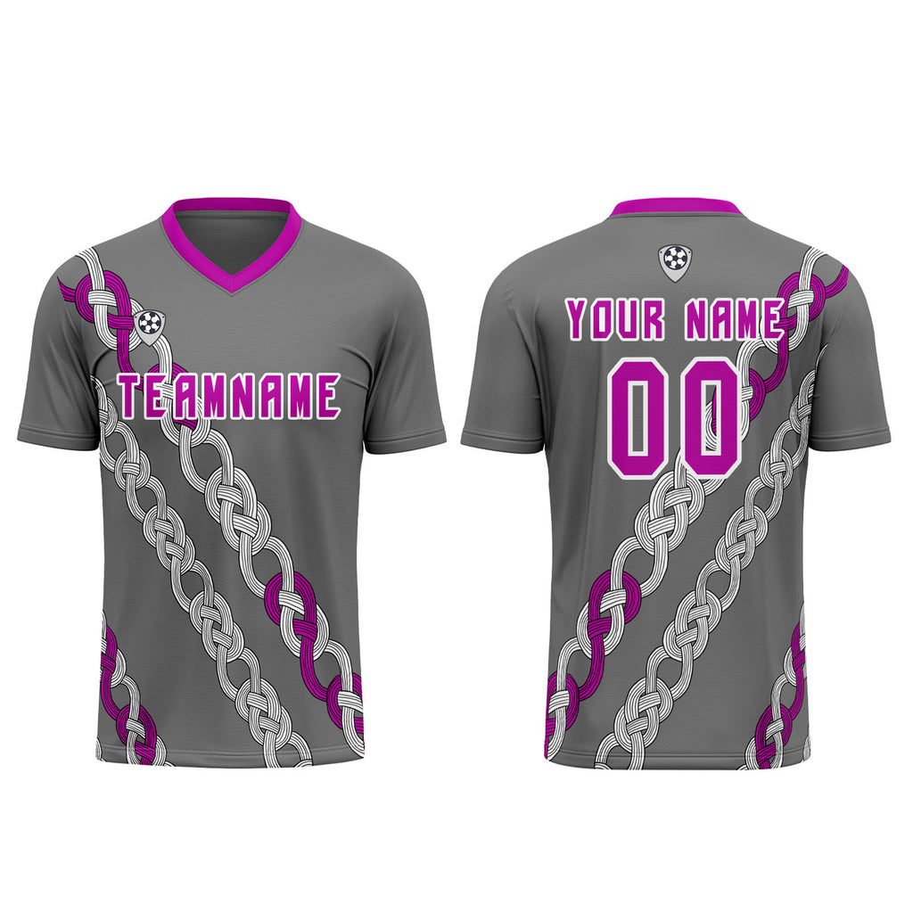 Custom Gray Soccer Jerseys for Men Women Personalized Soccer Uniforms for Adult and Kid enthsush