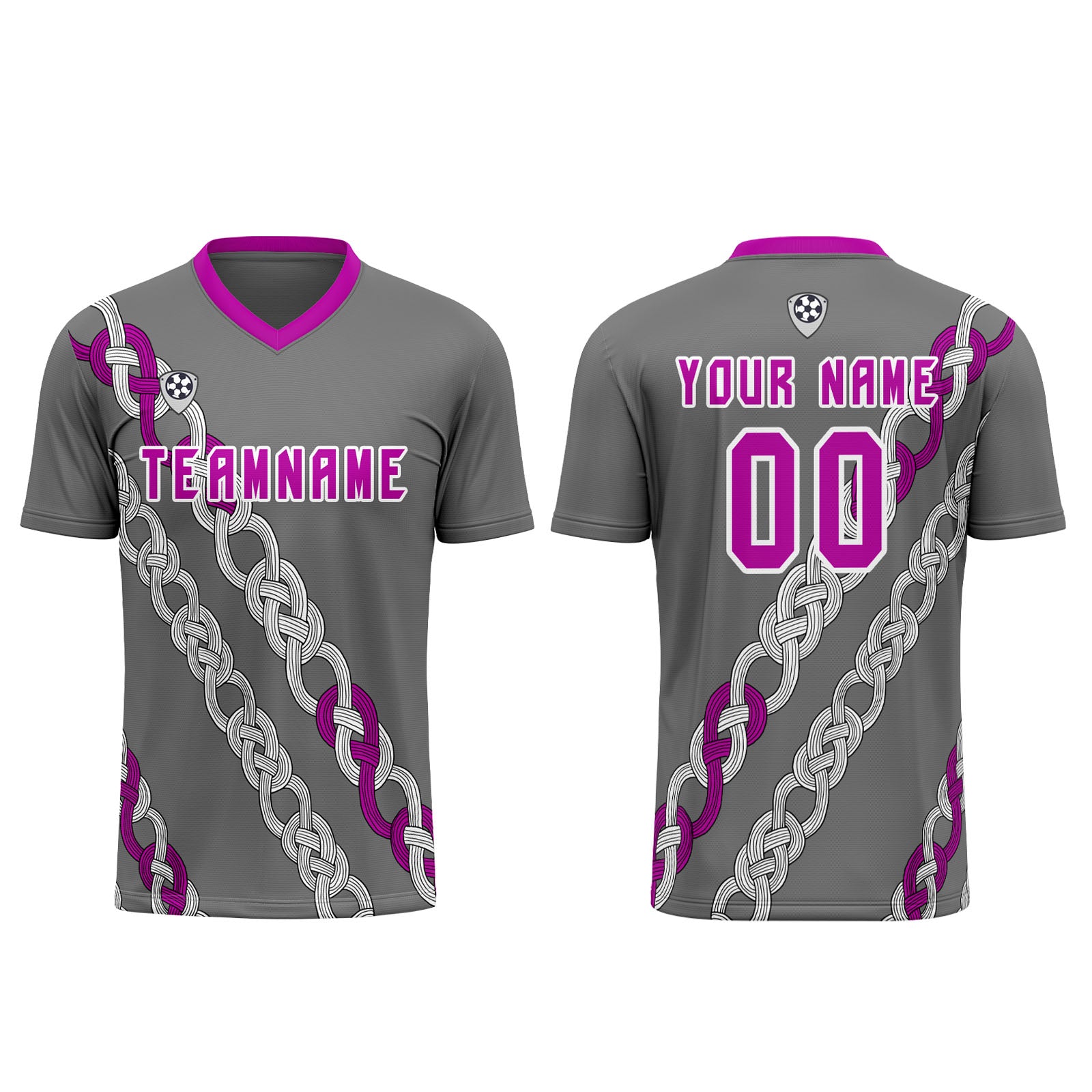 Custom Gray Soccer Jerseys for Men Women Personalized Soccer Uniforms for Adult and Kid enthsush