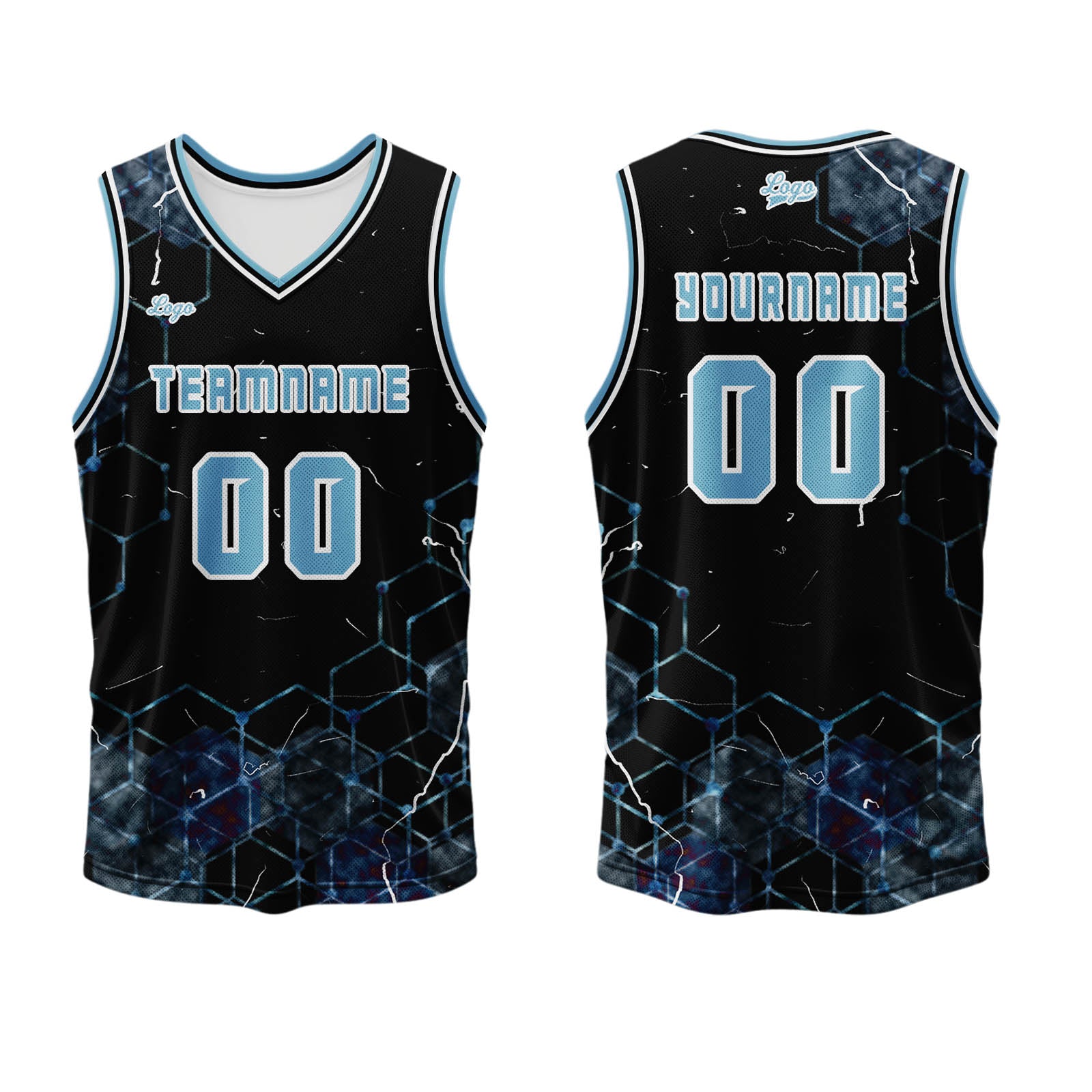 Custom Blue Basketball Jersey Uniform Suit Printed Your Logo Name Number enthsush