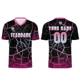 Custom Black Pink Jerseys for Men Women Personalized Soccer Uniforms for Adult and Kid