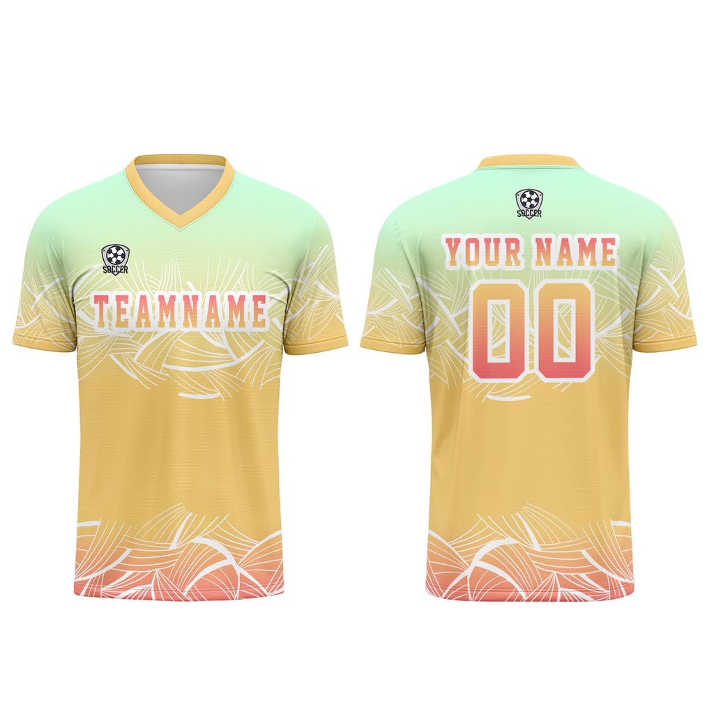 Custom Yellow Mint Green Jerseys for Men Women Personalized Soccer Uniforms for Adult and Kid enthsush